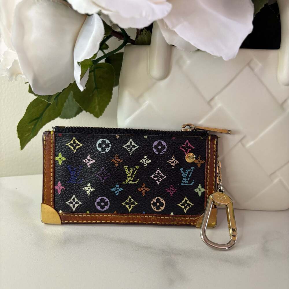 Louis Vuitton Monogram Murakami Multicolore Noir Key Cles Pouch